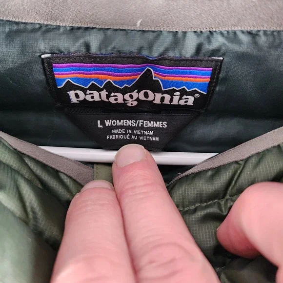 Patagonia Down Snap-T Pullover Jacket Large Regular Olive Green 27256 Insulated - Picture 4 of 10